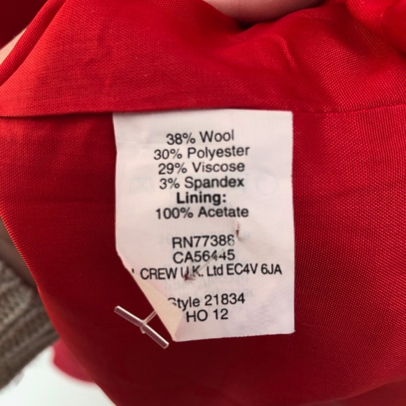 J Crew Women's Draped Shift Dress Sz4 Wool Blend - Picture 4 of 4